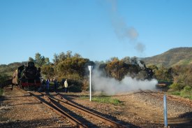 Locos turn at Woolshed Flat.